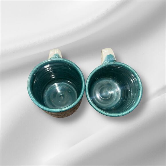 Great Bay Pottery Set of 2 Stoneware Handmade Coffee Mugs Country Farmhouse - Picture 5 of 8